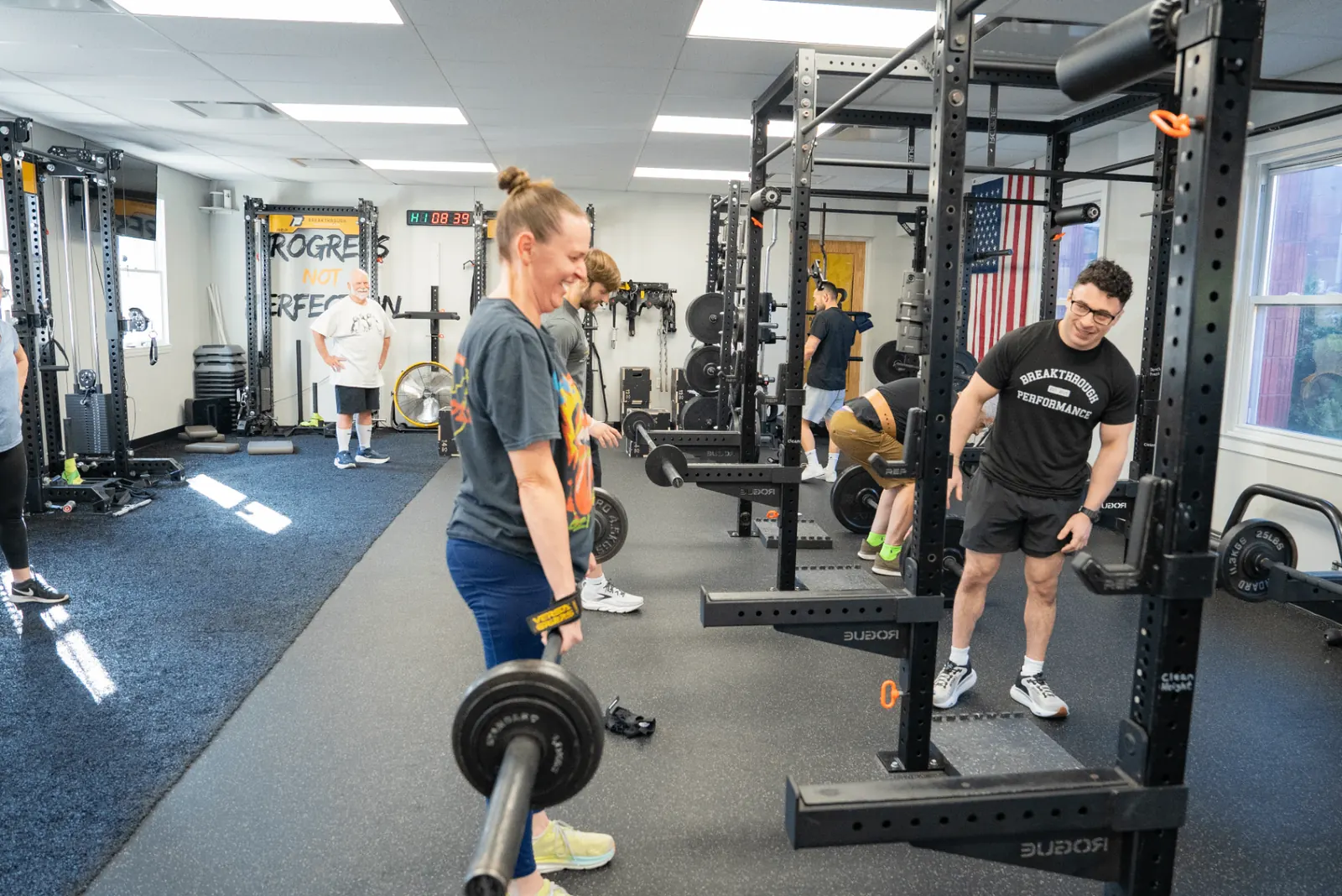 Members training together on the Breakthrough floor